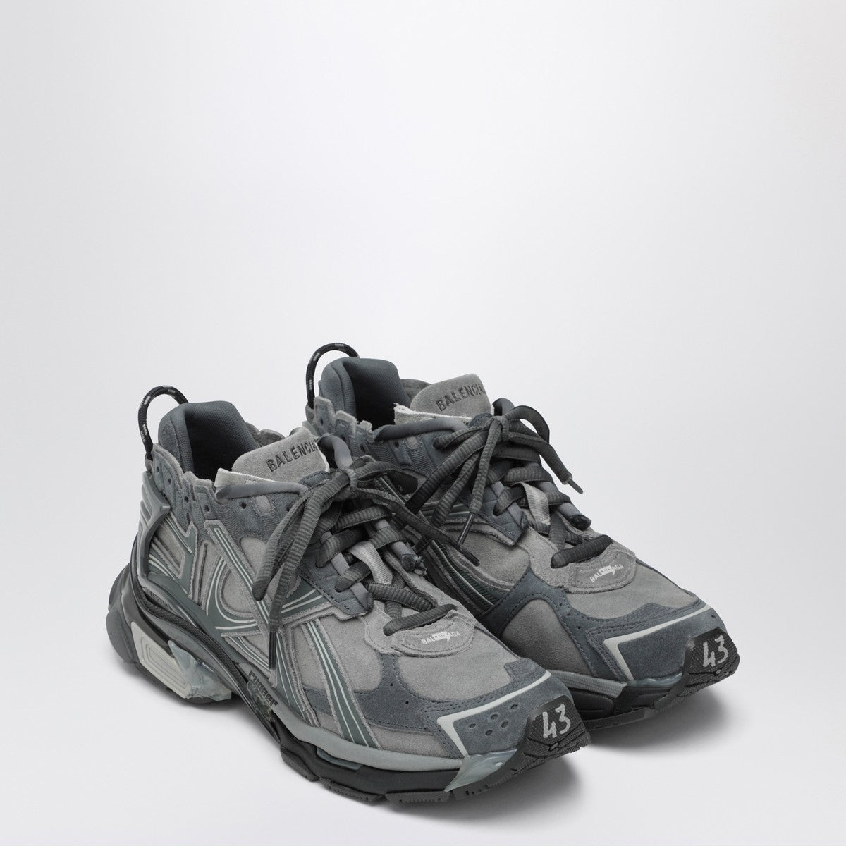 Balenciaga Runner sneakers in grey leather and textile